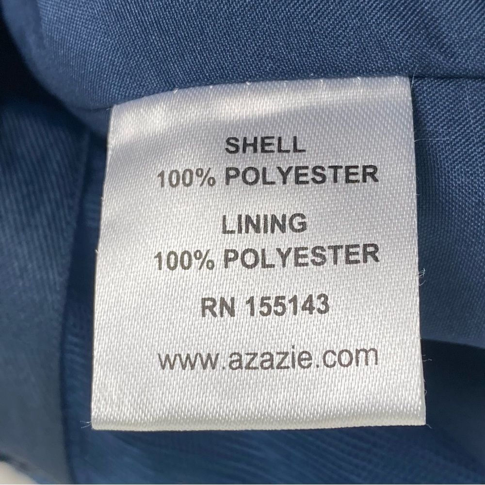 Azazie Libby A-Line Scoop Sequins Chiffon Dress Sz 20 Dark Navy Wedding - Picture 15 of 16